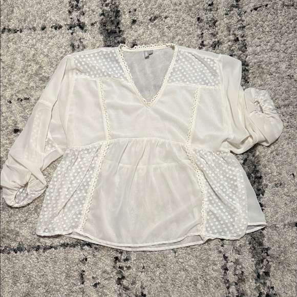 ASOS Tops - ASOS Cream Blouse with Lace Detail